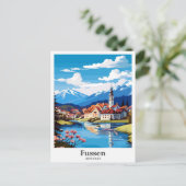 フッセンドイツアートヴィンテージトラベルイラストレーション ポストカード (スタンド正面)