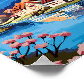 フッセンドイツトラベルアートヴィンテージイラストレーション ポスター (角)