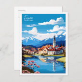 フッセンドイツヴィンテージ旅行イラストレーション ポストカード (正面/裏面)