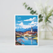 フッセンドイツヴィンテージ旅行イラストレーション ポストカード (スタンド正面)