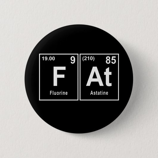 フッディーの人々の化学記号の脂肪 缶バッジ (正面)