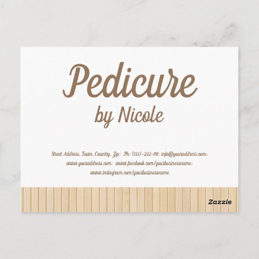 フットケア ネイル フットケア専門店 竹 ストライプ ありがとう ポストカード (裏面)