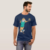 フットサルバレーボール選手バレーボール Tシャツ (正面フル)