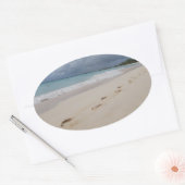 フットプリントインサンドビーチ 楕円形シール (封筒)