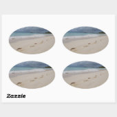 フットプリントインサンドビーチ 楕円形シール (シート)