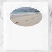 フットプリントインサンドビーチ 楕円形シール (バッグ)