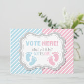 フットプリント性別発表投票テーブルサイン 招待状 (スタンド正面)