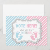 フットプリント性別発表投票テーブルサイン 招待状 (正面/裏面)