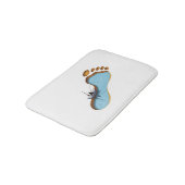 フットプリント湖 – シュール魚釣りアート バスマット (アングル)