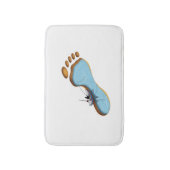 フットプリント湖 – シュール魚釣りアート バスマット (正面縦)