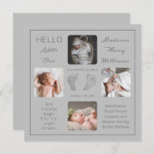 フットプリント複数写真の誕生のお知らせ (正面/裏面)