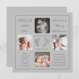 フットプリント複数写真の誕生のお知らせ