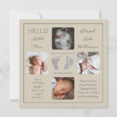 フットプリント複数写真の誕生のお知らせ (正面)