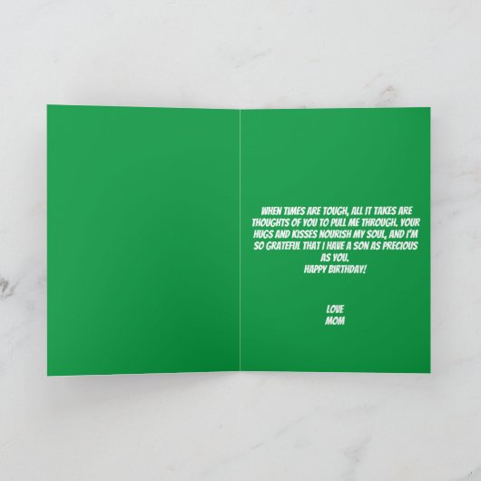 フットボおもしろいール・グリーン・ソン30歳の誕生日 カード (内部)