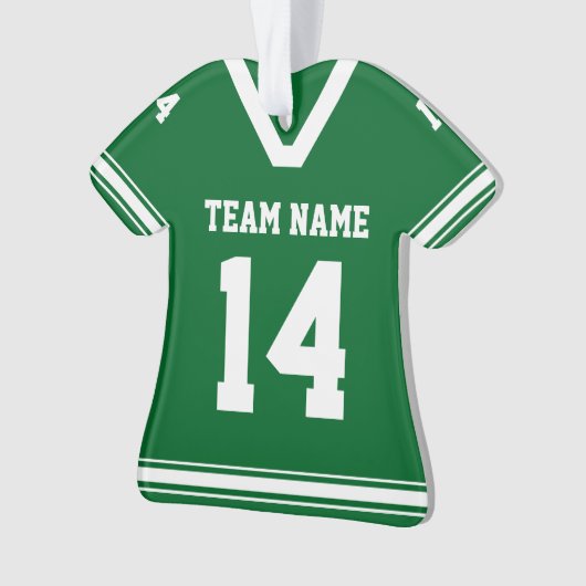 フットボパーソナライズされたールジャージーグリーン写真 オーナメント (正面)