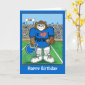 フットボパーソナライズされたールチームカラー付きの誕生日カード カード (黄色い花)