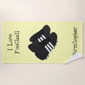 フットボパーソナライズされたールデザイン ビーチタオル (正面)