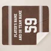 フットボパーソナライズされたールブランケット名、番号 シェルパブランケット (正面(横))