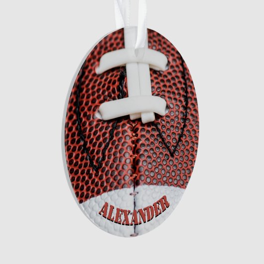 フットボパーソナライズされたールレースクローズアップ オーナメント (正面)