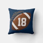 フットボパーソナライズされたール枕、チームカラー、文字 クッション (裏面)