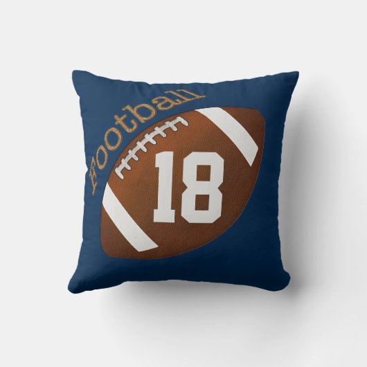 フットボパーソナライズされたール枕、チームカラー、文字 クッション (裏面)