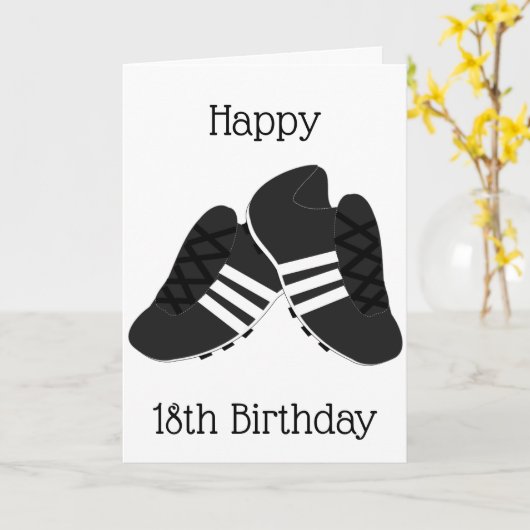 フットボーパーソナライズされたツ18誕生日 カード (黄色い花)