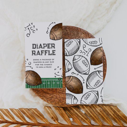 フットボールおむつラッフルカード エンクロージャーカード