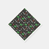 フットボールおもしろいオンブラック スタンダードカクテルナプキン (角)