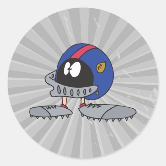 フットボールおもしろいヘルメットのキャラクター ラウンドシール (正面)