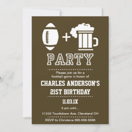 フットボールおよびビール招待状 招待状