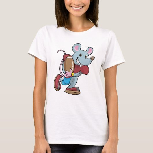 フットボールでマウスを装備 Tシャツ (正面)