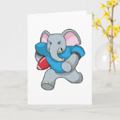 フットボールで象（装備付き） カード (黄色い花)