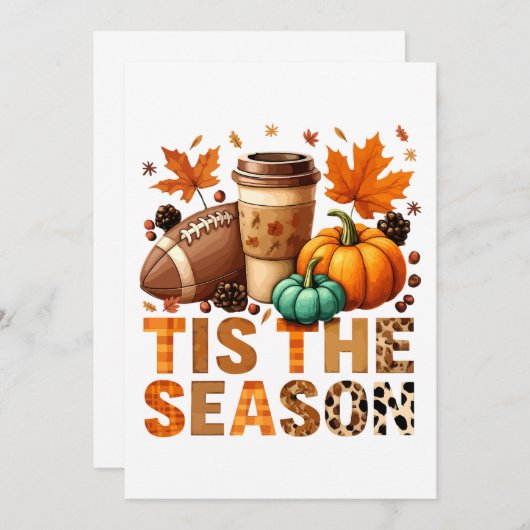 フットボールとコーヒーの季節になりました 招待状 (正面/裏面)