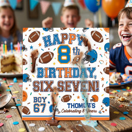 フットボールとスプリンクルズの8歳の誕生日パーティー スタンダードカクテルナプキン