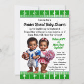 フットボールとチアリーダーでジェンダー・リビール 招待状 (正面)