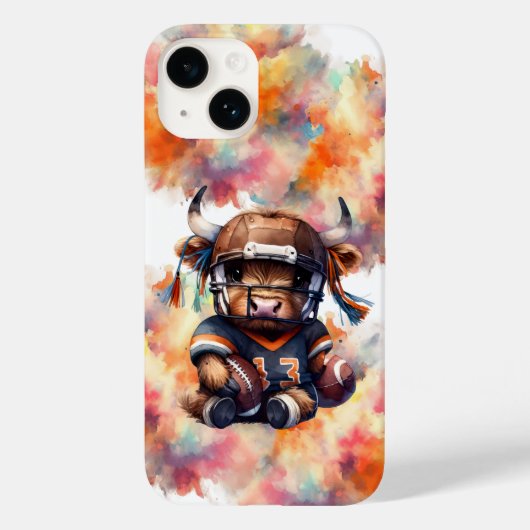 フットボールとハイランドカウ Case-Mate iPhoneケース (裏面)