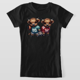 フットボールとハイランドカウ Tシャツ