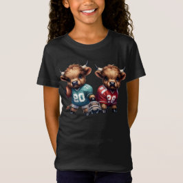 フットボールとハイランドカウ Tシャツ