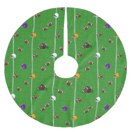 フットボールとヘルメットのパターン ブラッシュドポリエステルツリースカート