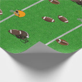 フットボールとヘルメットのパターン ラッピングペーパー (角)