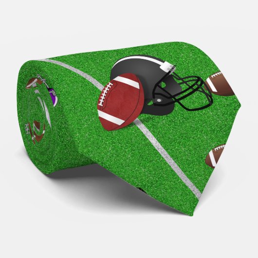 フットボールとヘルメット模様ネックタイ ネクタイ (ロール)
