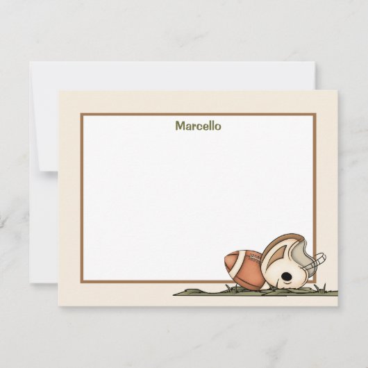 フットボールのギアの平らな文房具 ノートカード (正面)