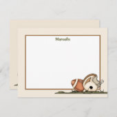 フットボールのギアの平らな文房具 ノートカード (正面/裏面)