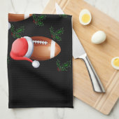 フットボールのクリスマス キッチンタオル (四つ折り)