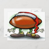 フットボールのクリスマス シーズンポストカード (正面/裏面)