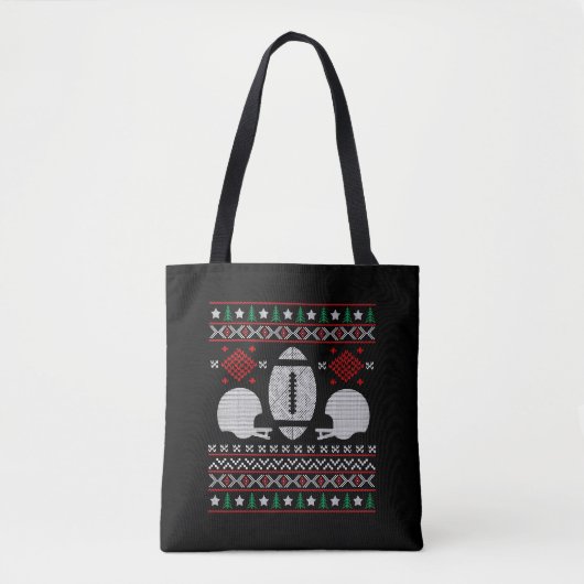 フットボールのクリスマス トートバッグ (正面)