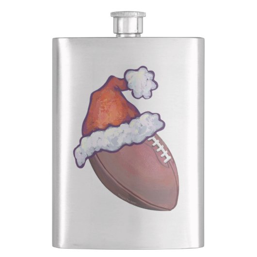 フットボールのクリスマス フラスク (正面)