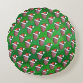 フットボールのクリスマス ラウンドクッション (正面)