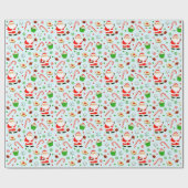 フットボールのクリスマス ラッピングペーパー (フラット)