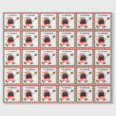 フットボールのクリスマス ラッピングペーパー (フラット)